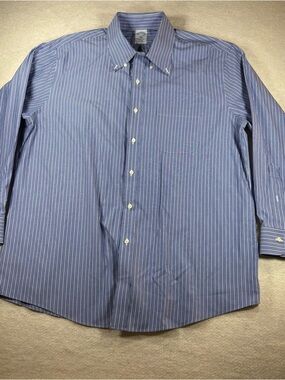 Brooks Brothers Long Sleeve Button Down Regular Fit BlueBengal Stripe 16.5-32/33
